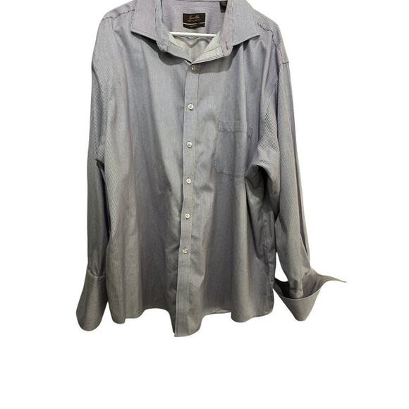 Tasso Elba Men's Purple White Striped Long Sleeve Button Down Shirt Size XXL - Picture 3 of 6